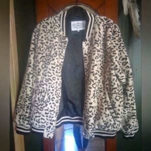 Brand new pink martini faux fur jacket